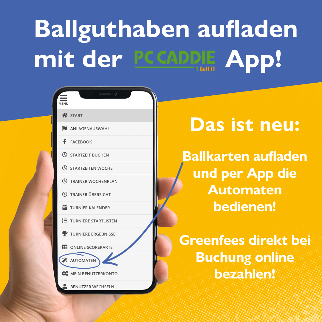 📱Ballguthaben einfach mit der PC CADDIE App aufladen